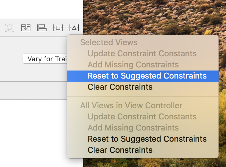 Don't use Reset to Suggested Constraints