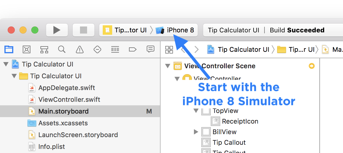 Start-with-the-iPhone-8-simulator-in-xcode