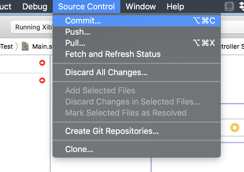 Xcode Source Control Commit