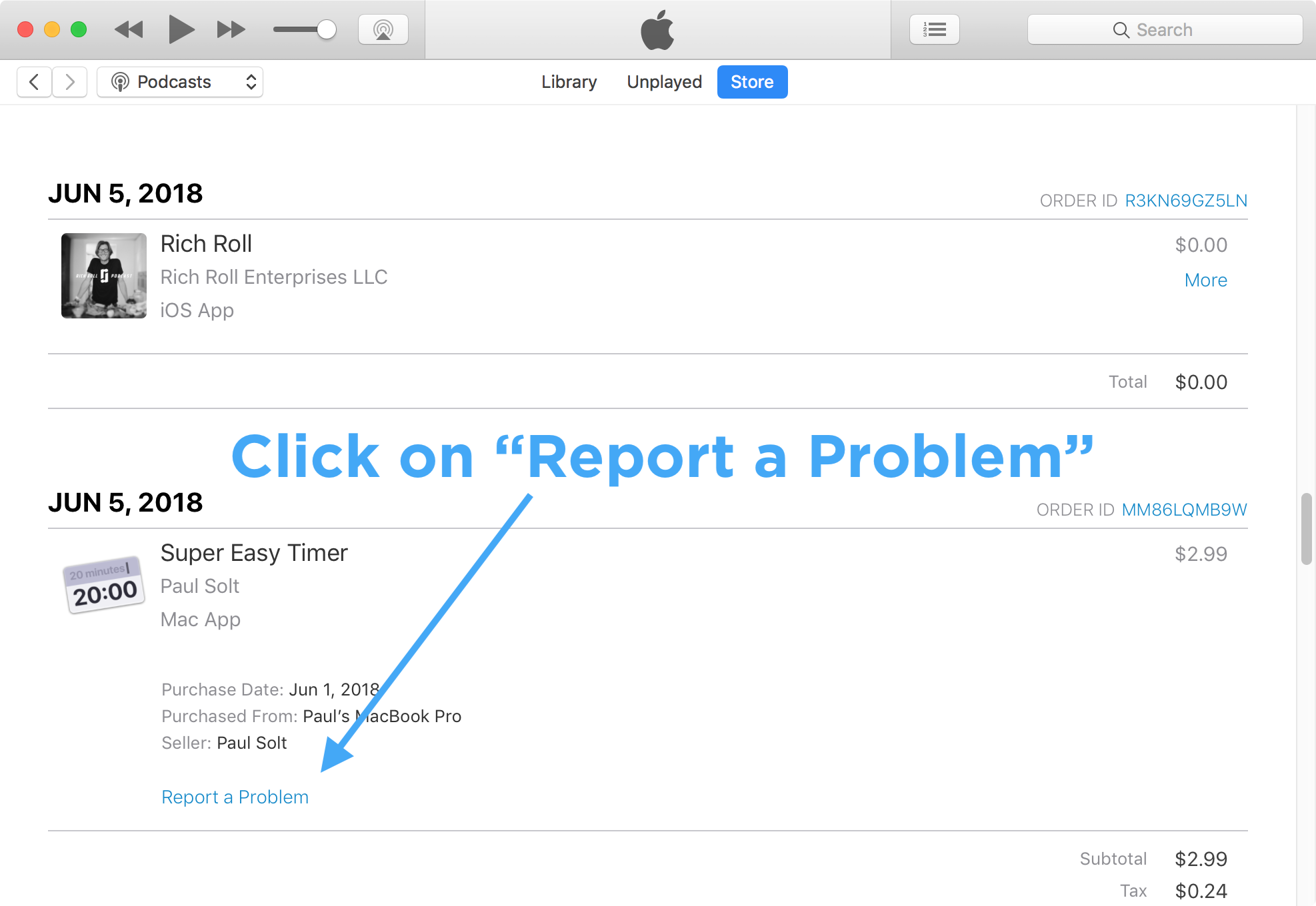 Report a Problem to Request a Refund for a Mac App Store app