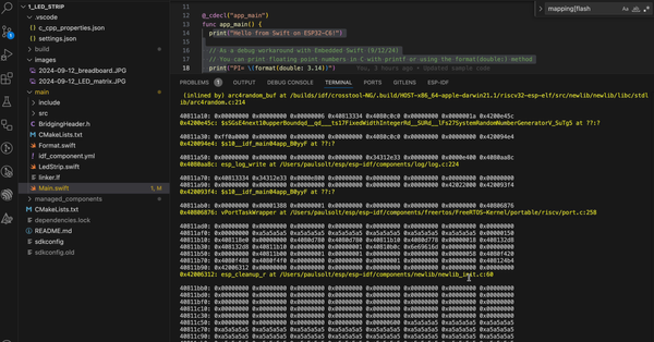 Random Integers Crash Embedded Swift with ESP-IDF 5.2.2 and 5.3.1 for ESP32-C6